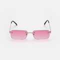 Solglasögon unisex Rectangle, rosa glas