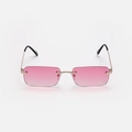 Solglasögon unisex Rectangle, rosa glas