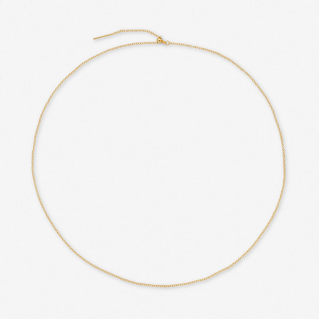 Guldpläterad silverkedja för berlocker - 45cm