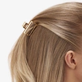 2-pack guldfärgade rektangulär hårklämma - 4cm