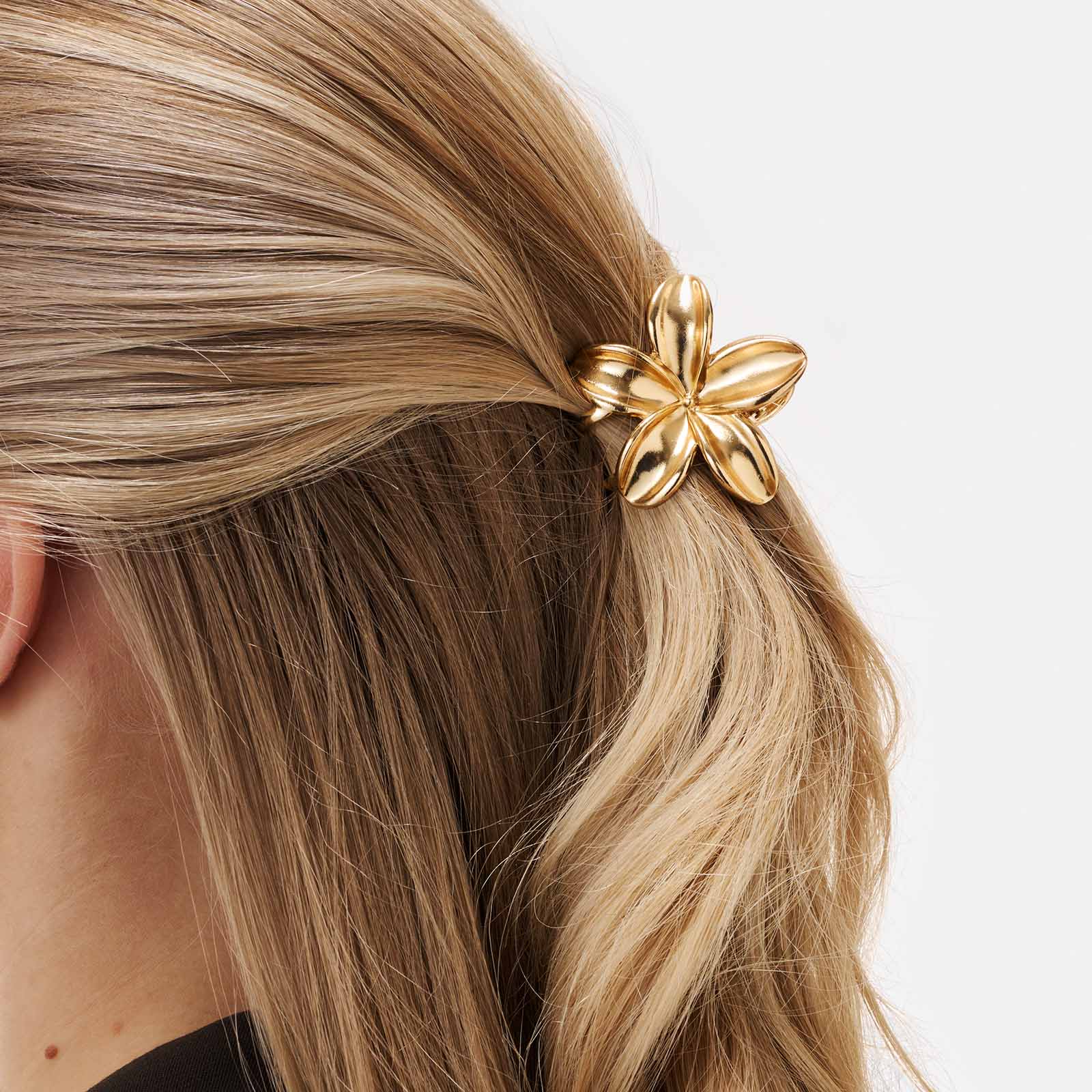 Guldfärgad hårklämma - blomma, 5 cm