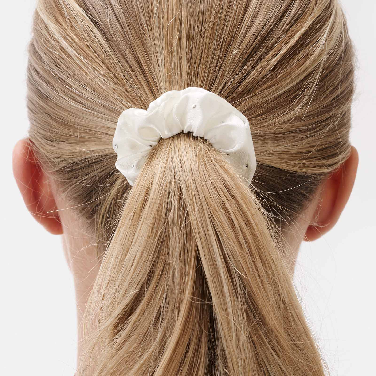 Vit scrunchie med strass