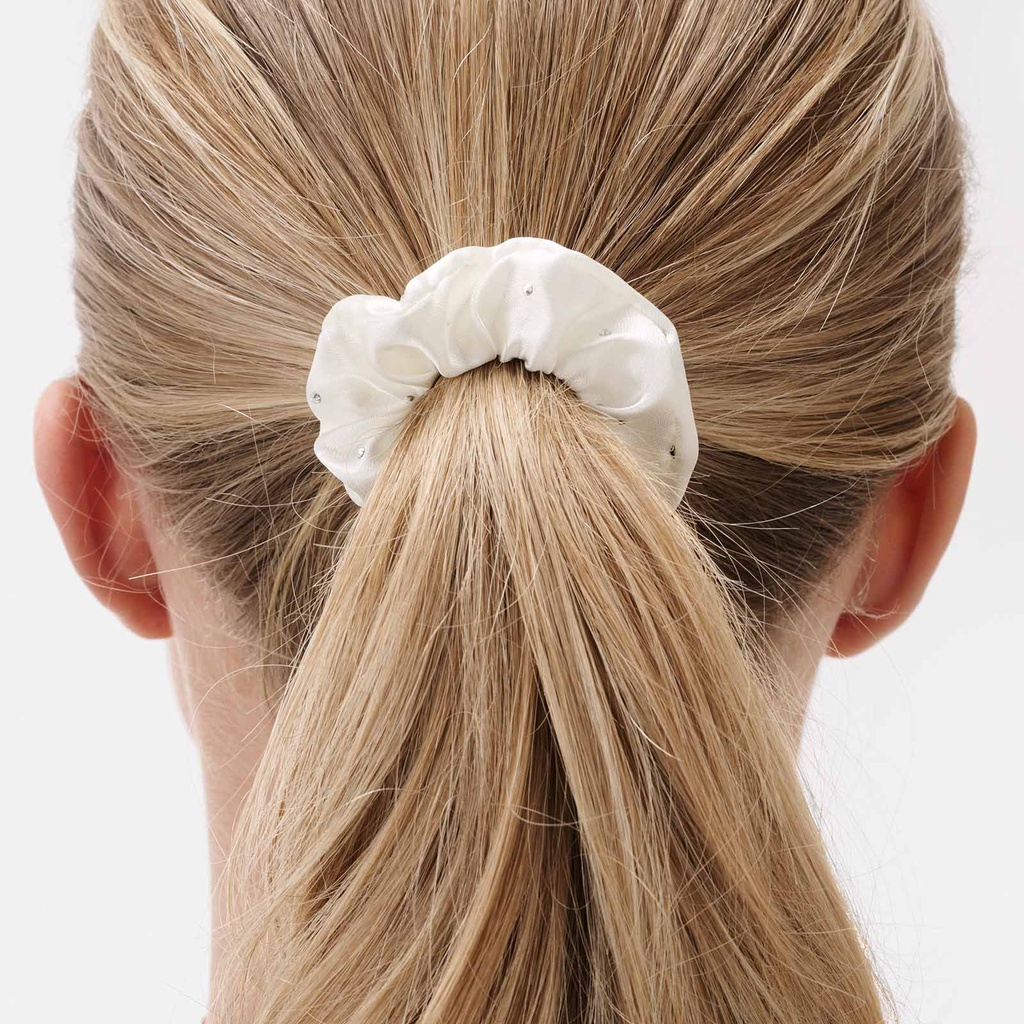 Vit scrunchie med strass