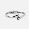 Silverfärgad bangle med rundad form - 60mm