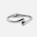 Silverfärgad bangle med rundad form - 60mm