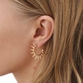 Guldfärgade örhängen - hoops, spikes, 30mm