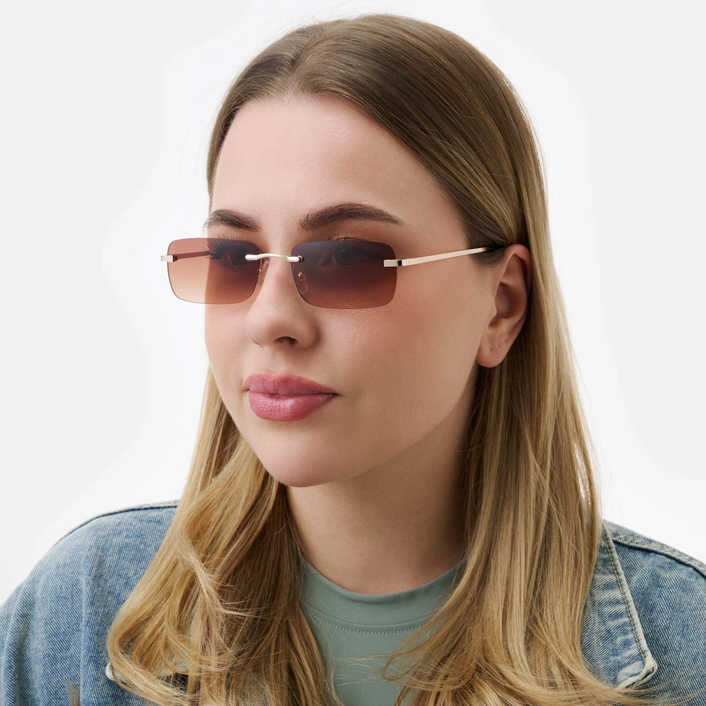 Solglasögon unisex Rectangle, bruntonat glas