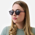 Solglasögon unisex Round, svart glas & melerade bågar