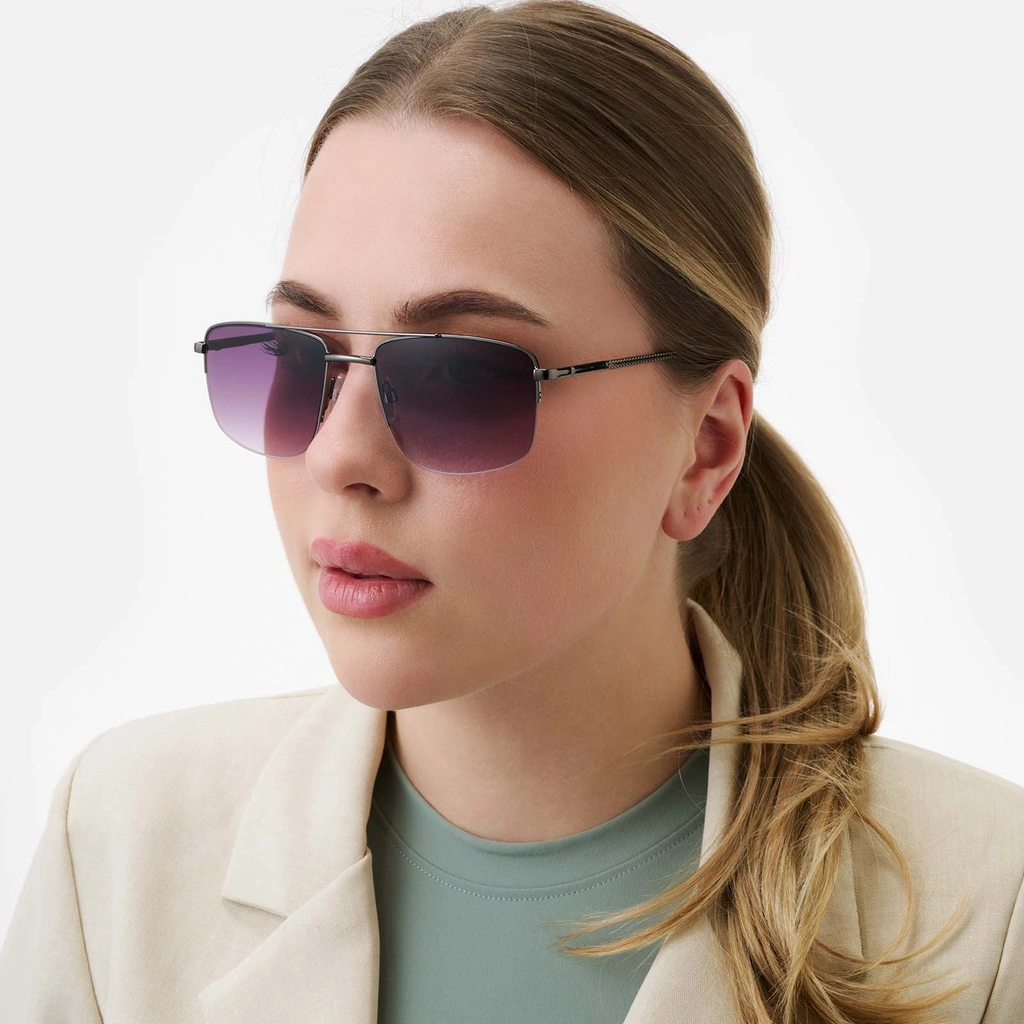 Solglasögon herr Pilot, tonat glas & metallbågar