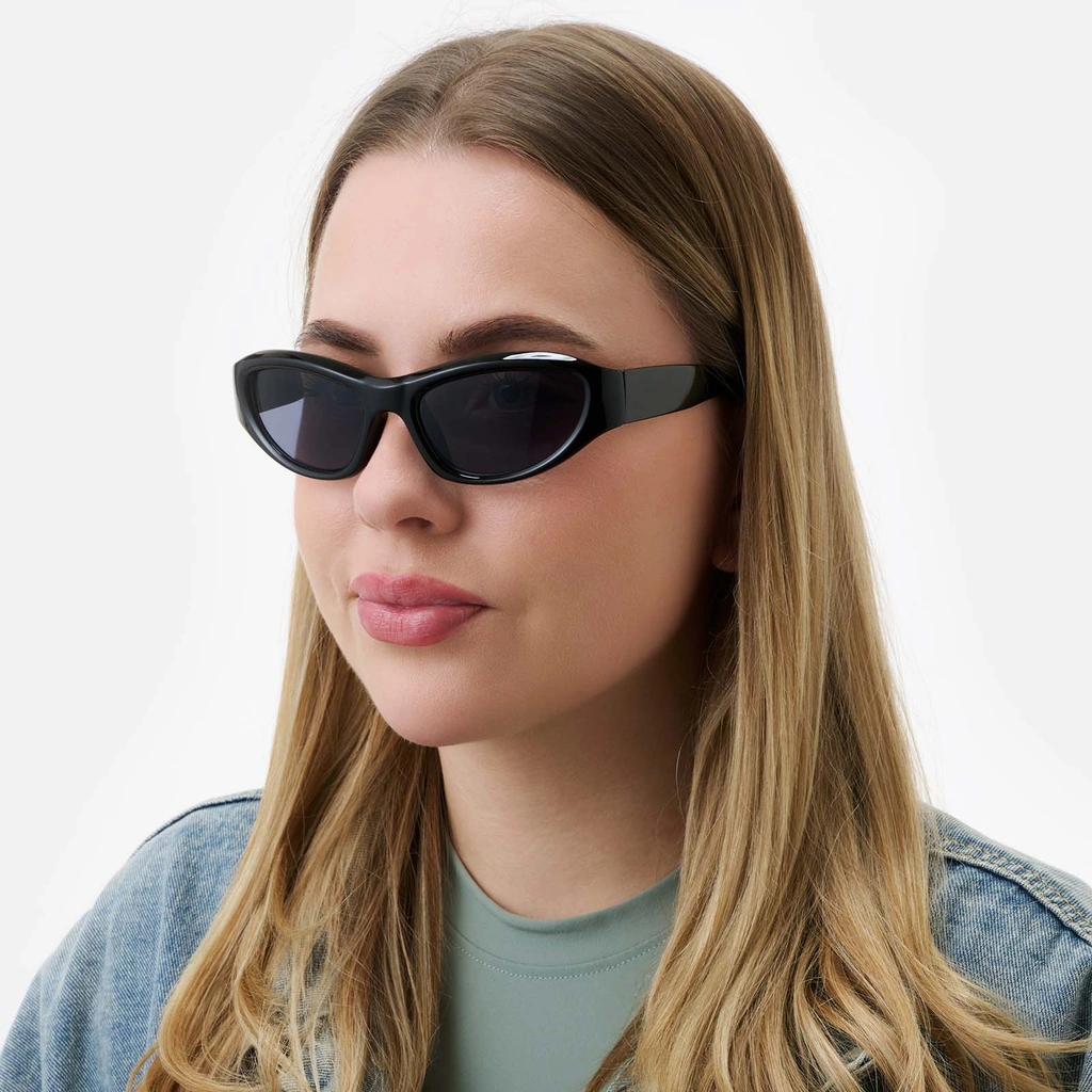 Solglasögon unisex Sport, svarta bågar