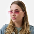 Solglasögon unisex Rectangle, rosa glas