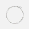 Armband dam i silver -mixad pansar 42+3cm