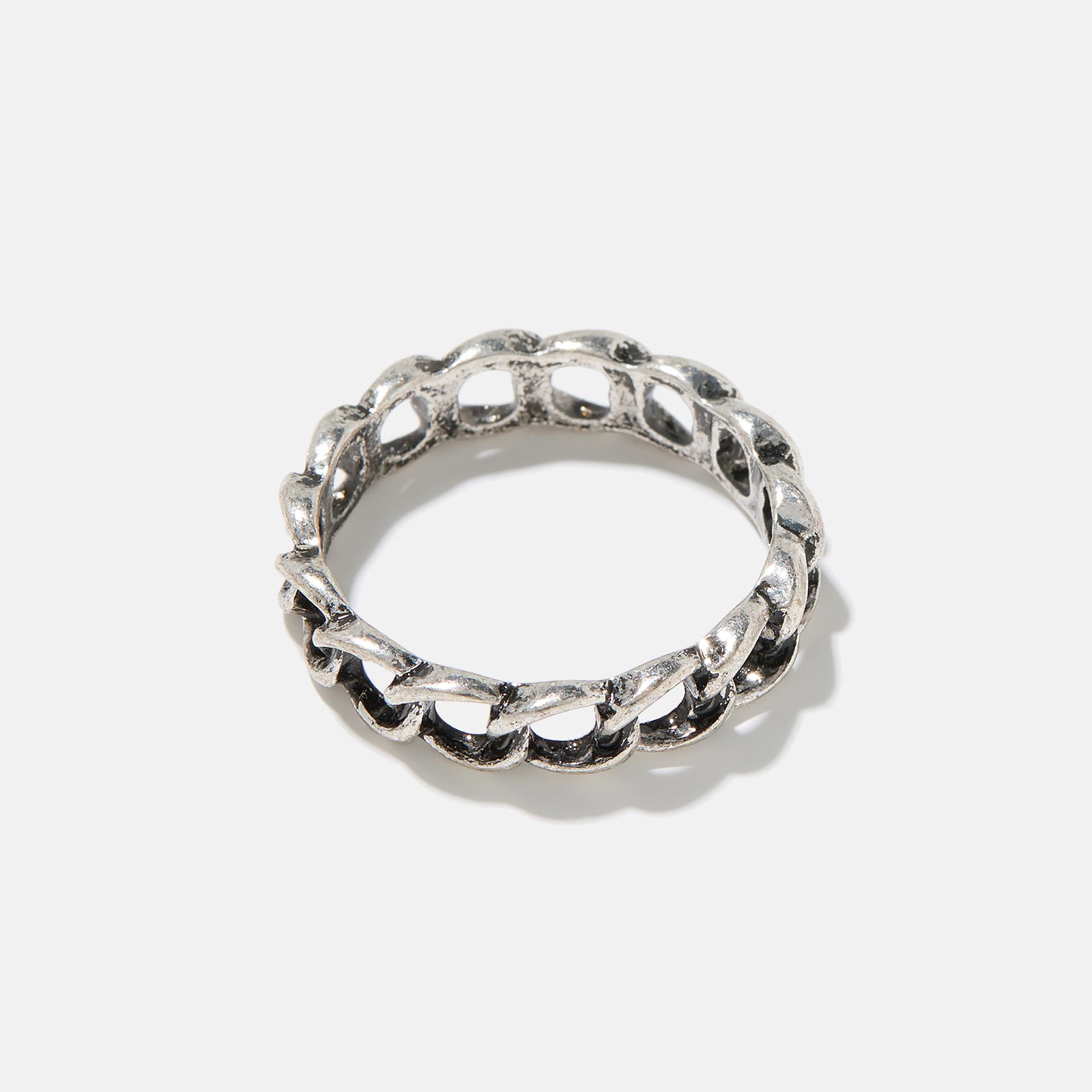 Silverfärgad ring - herr, kedja