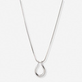Silverfärgat halsband, bygel, 62+7cm