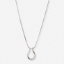 Silverfärgat halsband, bygel, 62+7cm