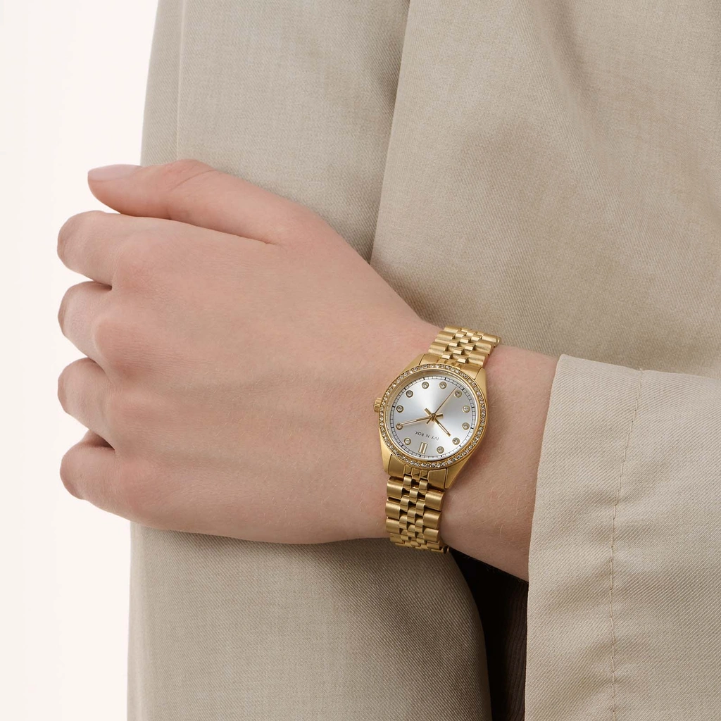 Ivy n Rox Glow damklocka - guld/vit