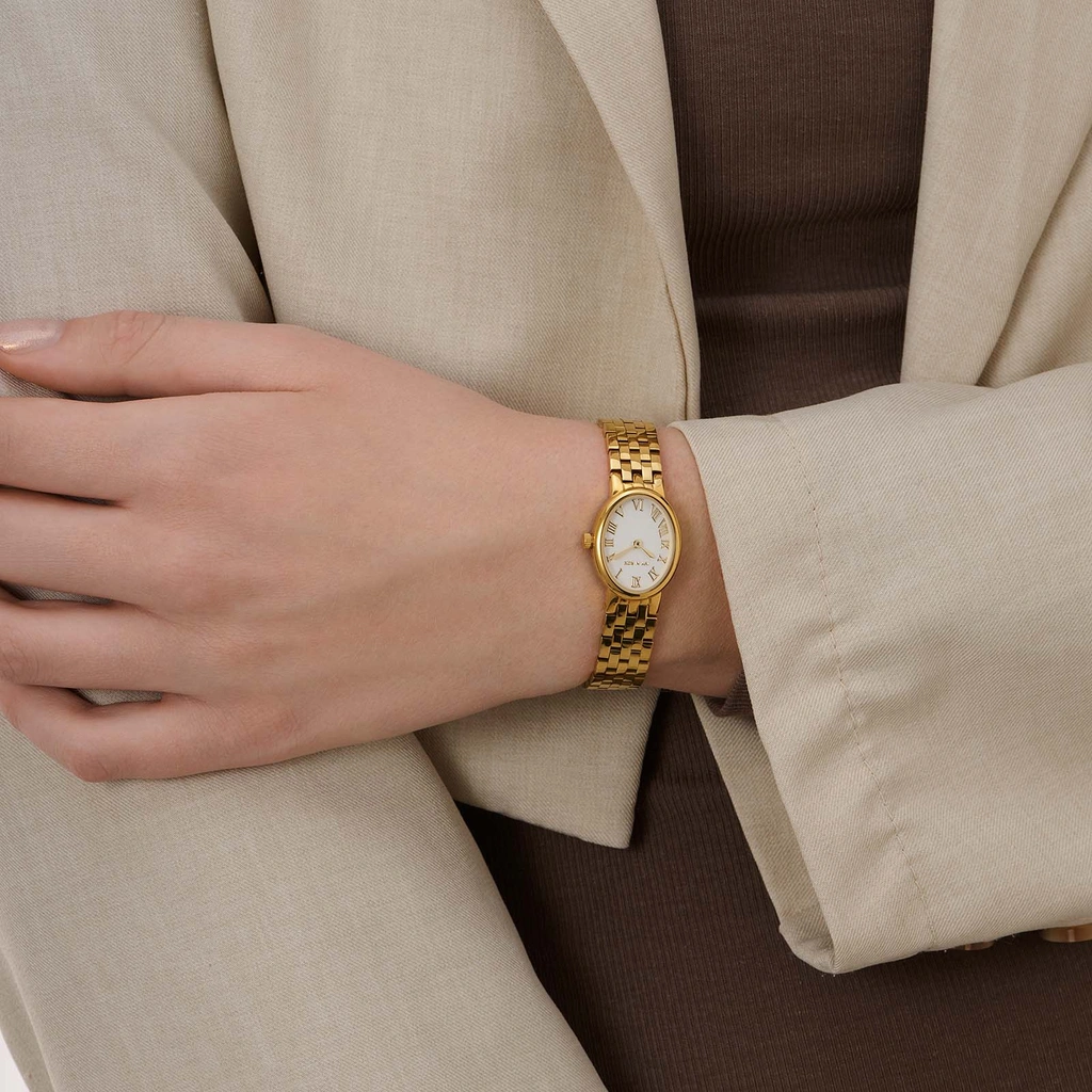 Ivy n Rox Grace damklocka - guld/vit