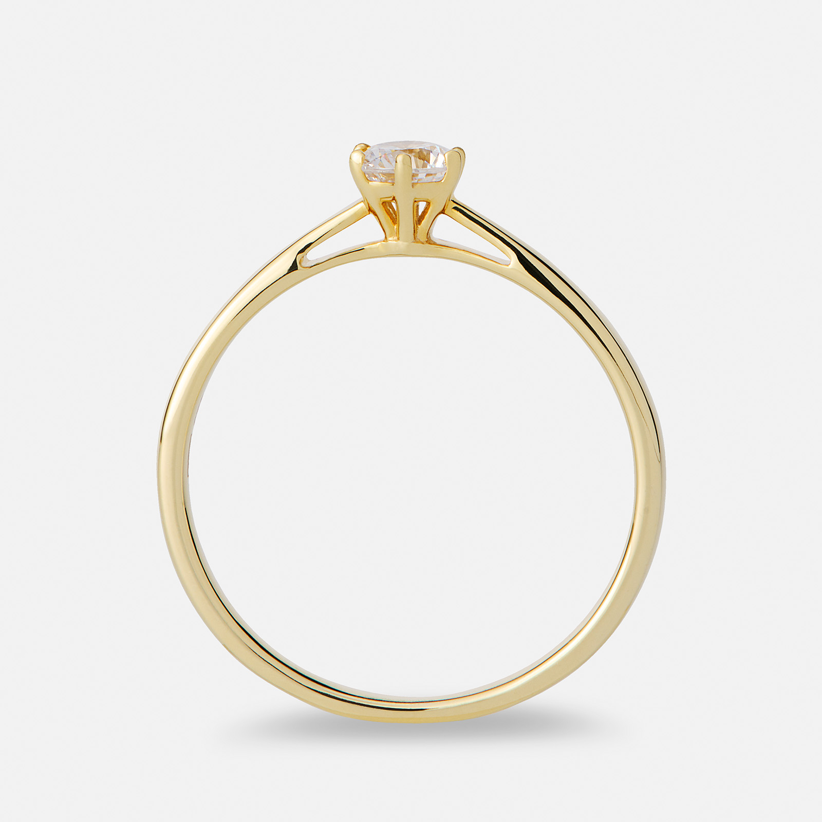 Solitärring 18k guld med 0,3 ct labbodlad diamant - 15,5