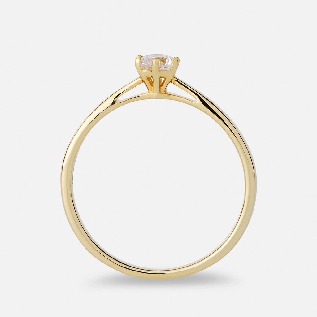 Solitärring 18k guld med 0,3 ct labbodlad diamant - 15,5