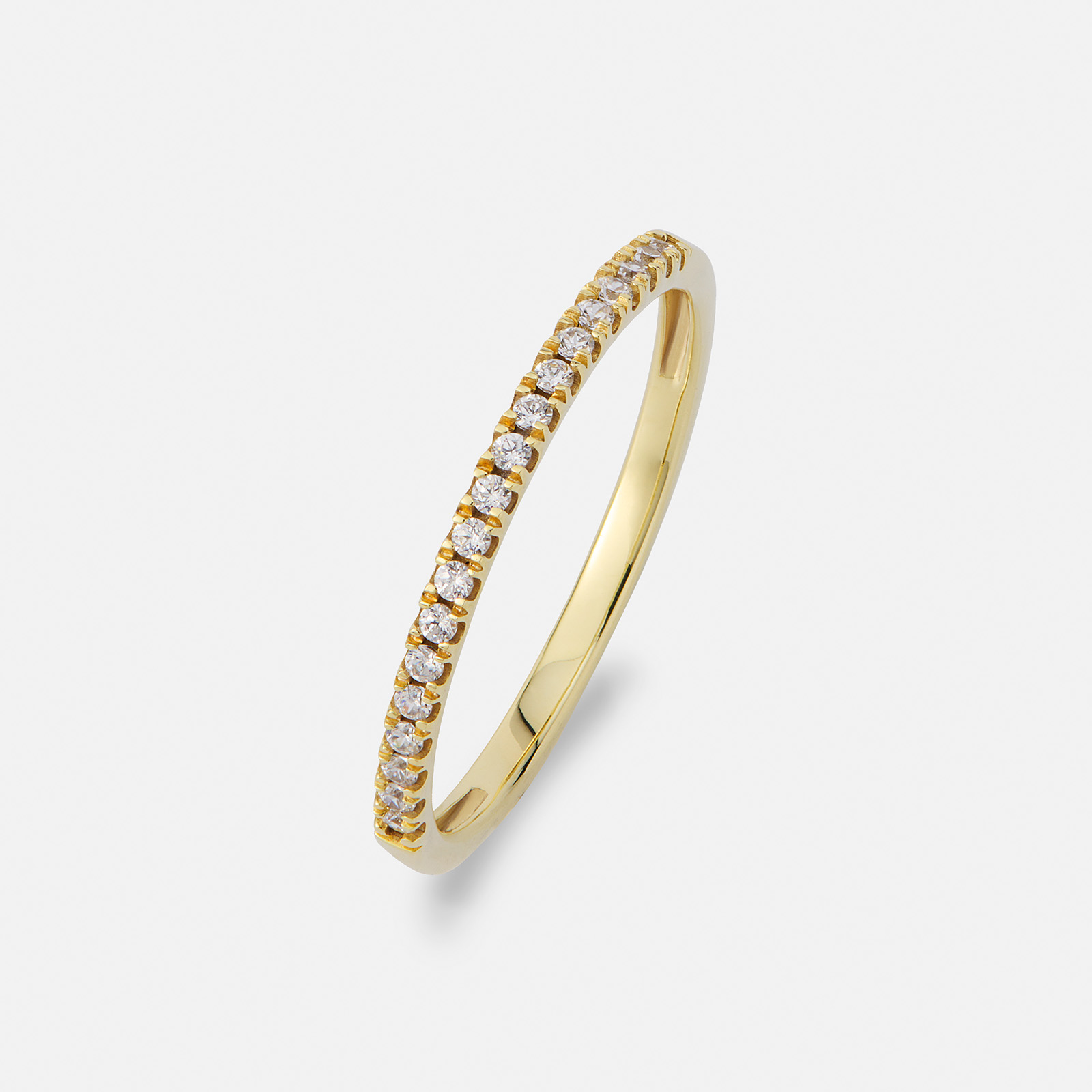 Alliansring 18k guld med 0,15 ct labbodlade diamanter