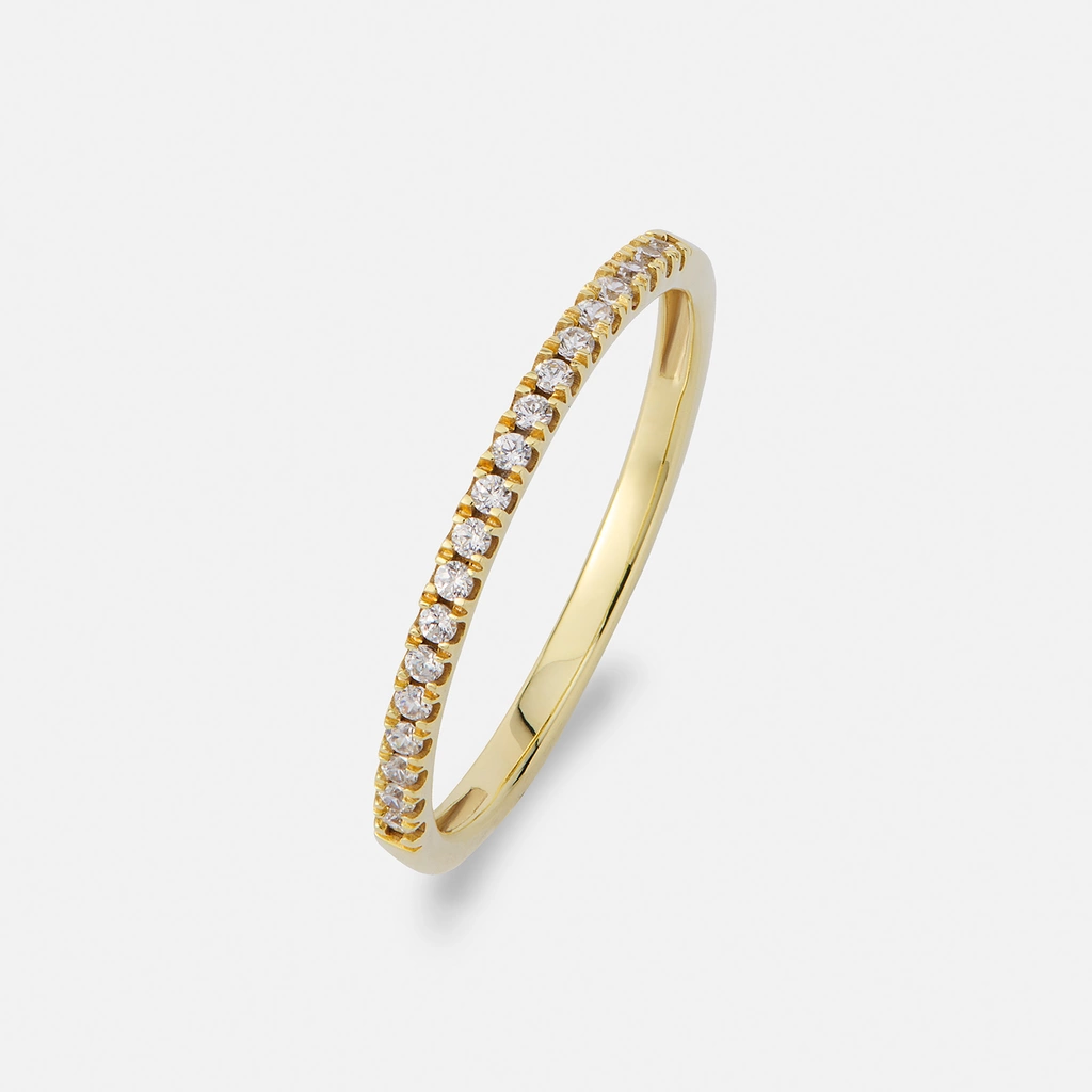 Alliansring 18k guld med 0,15 ct labbodlade diamanter
