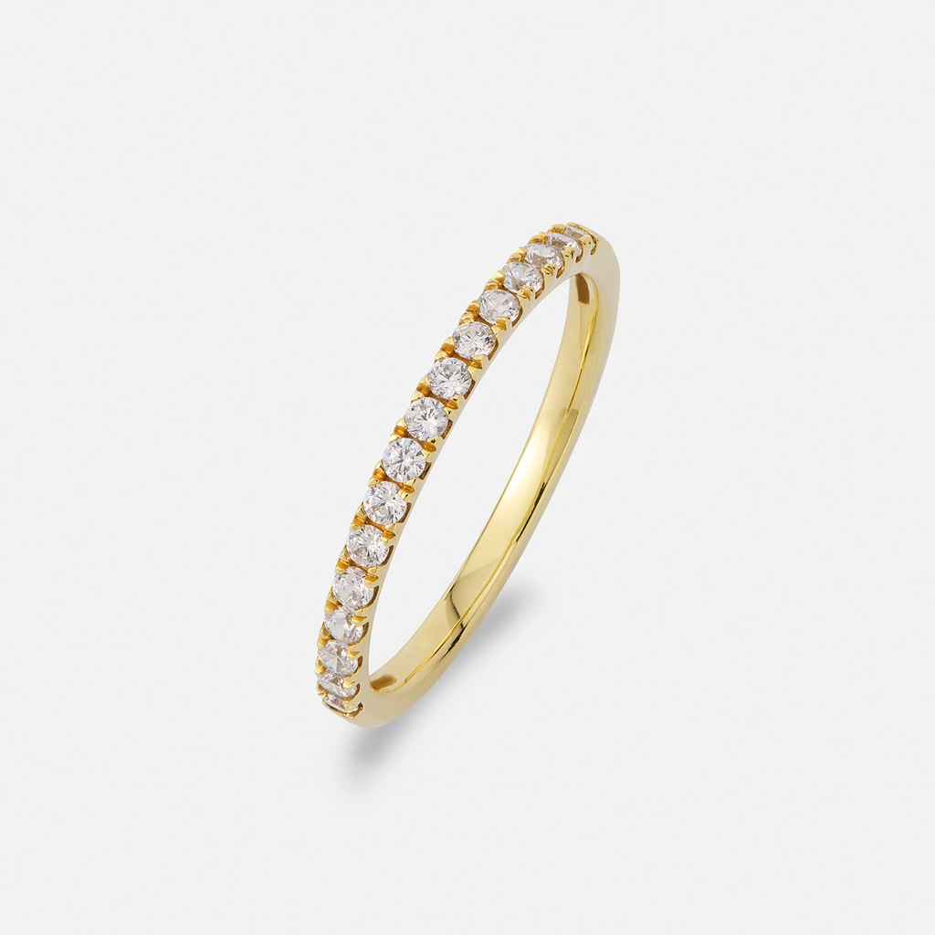Alliansring 18k guld med 0,25 ct labbodlade diamanter - 15,5