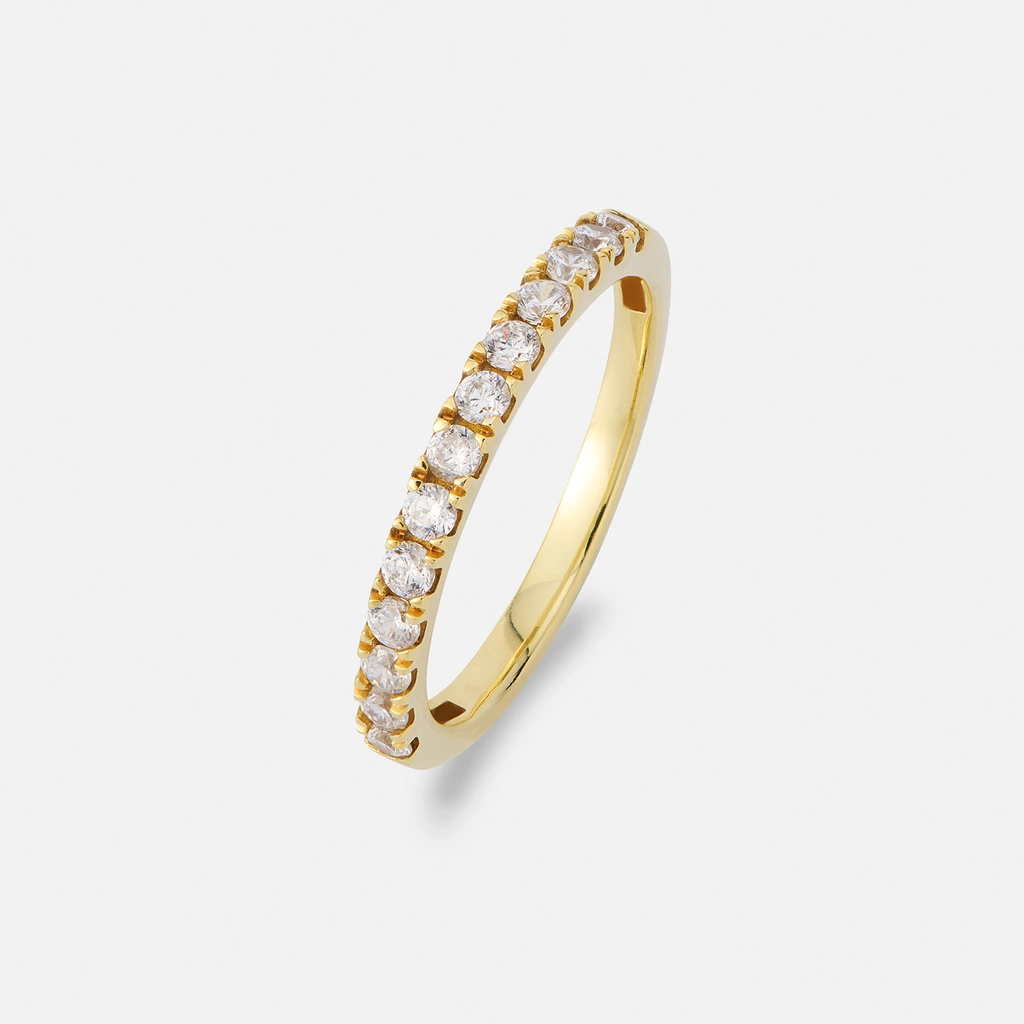 Alliansring 18k guld med 0,5 ct labbodlade diamanter - 15,5