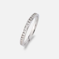 Alliansring 18k vitguld med 0,25 ct labbodlade diamanter - 15,5
