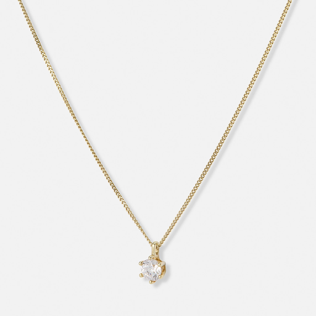 Halsband 18k guld med 0,3 ct labbodlad diamant - 42+3cm