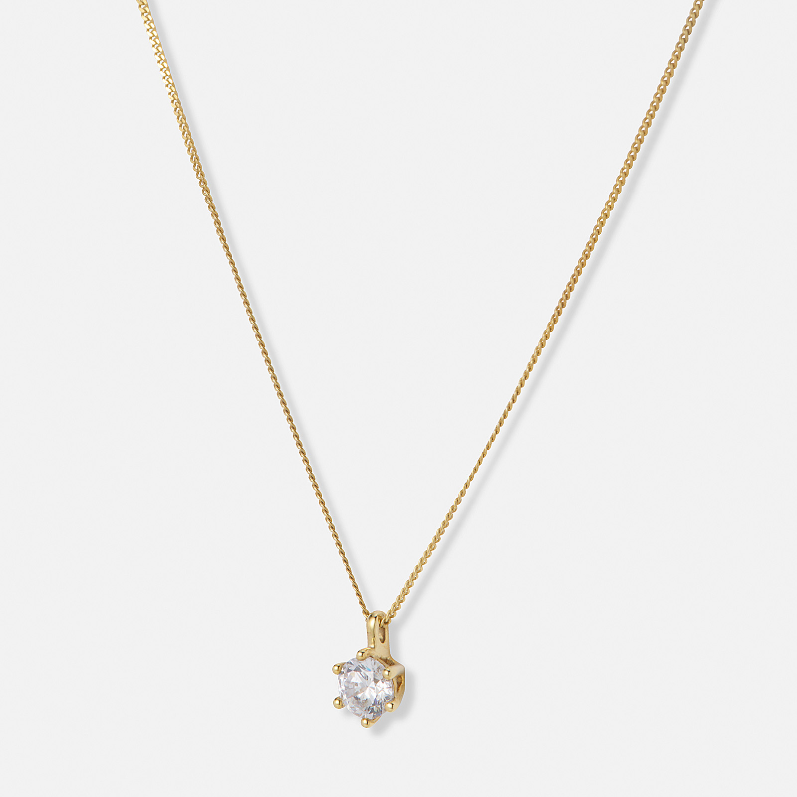 Halsband 18k guld med 0,5 ct labbodlad diamant - 42+3cm