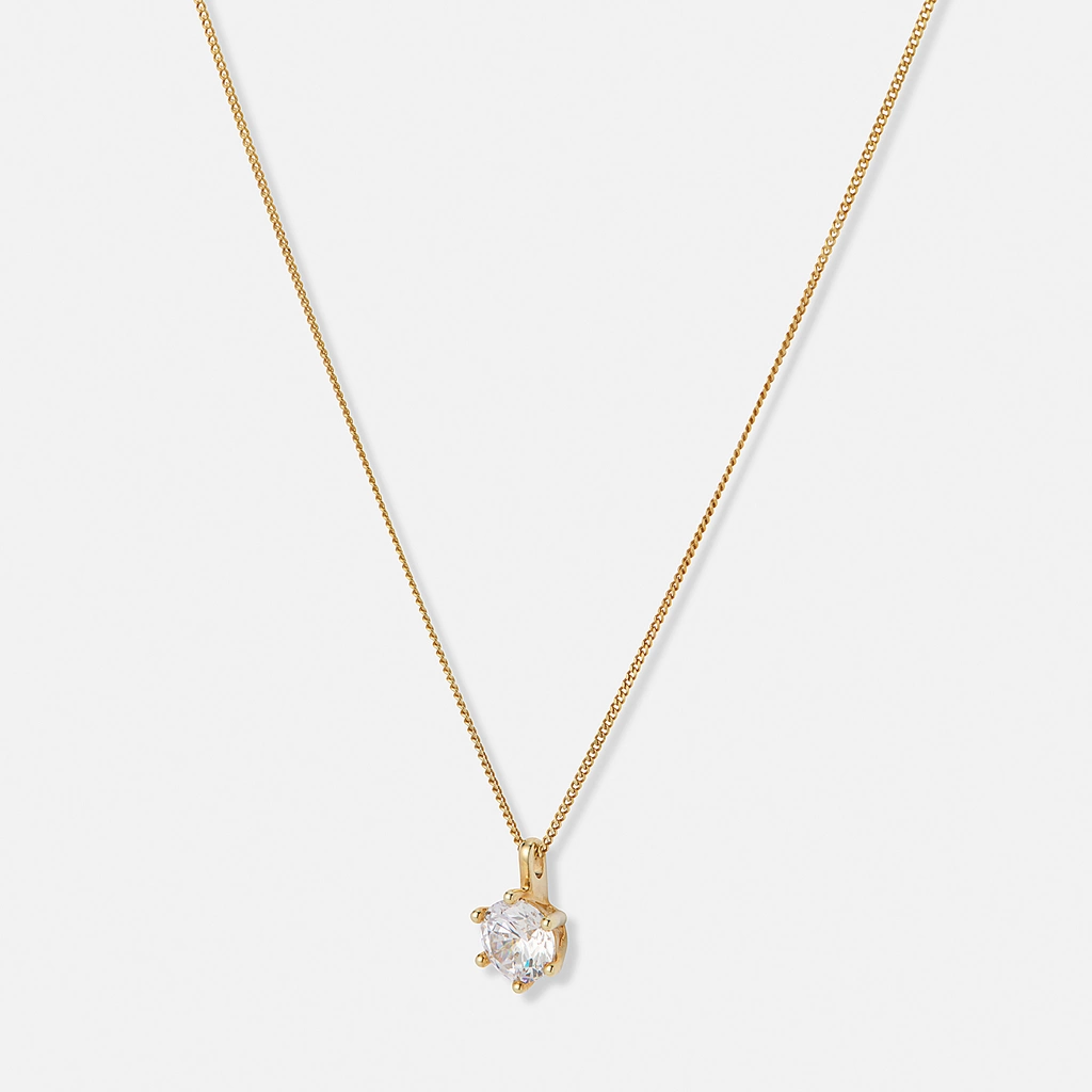 Halsband 18k guld med 1,0 ct labbodlad diamant - 42+3cm