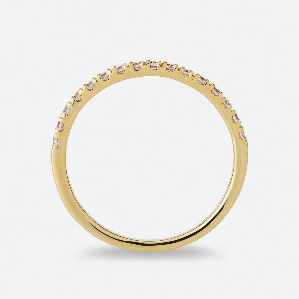 Alliansring 18k guld med 0,35 ct labbodlade diamanter - 16,5