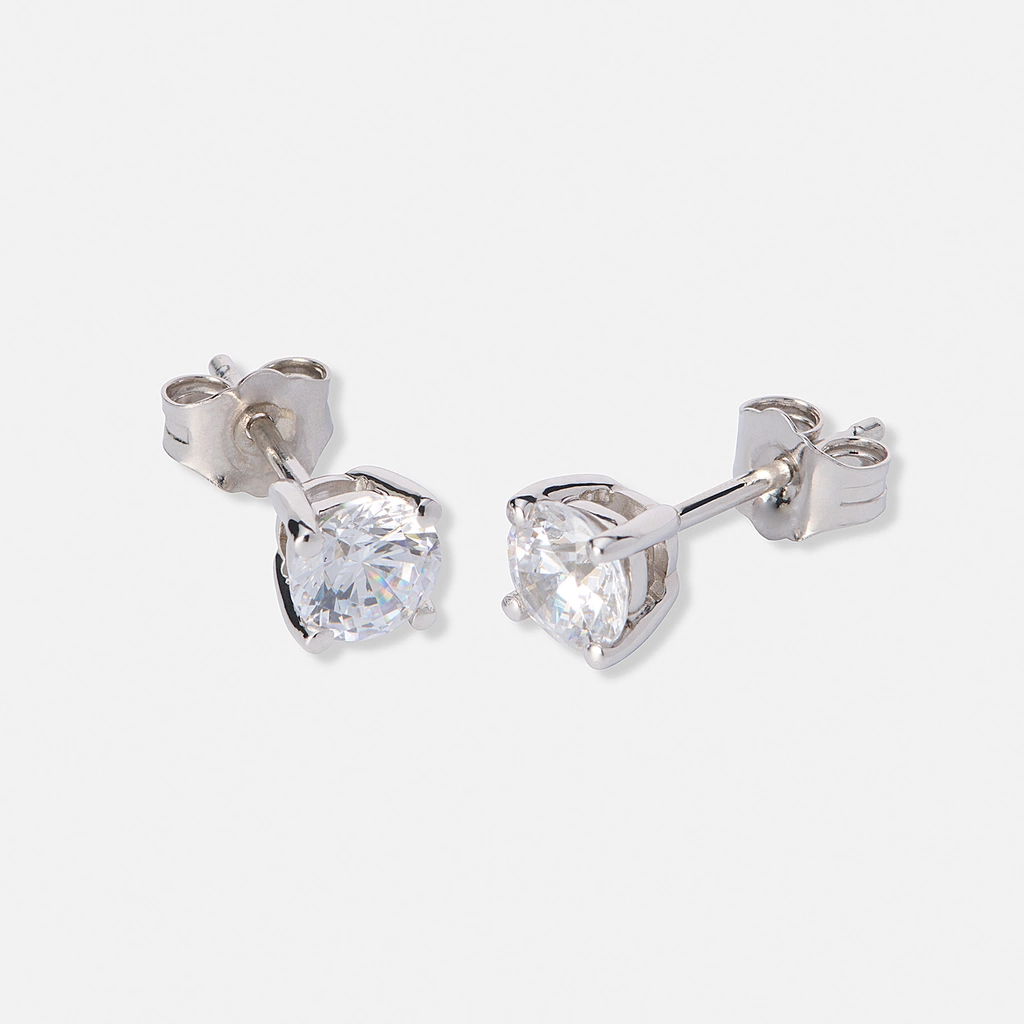 Örhängen studs 18k vitguld med 1,0 ct labbodlade diamanter