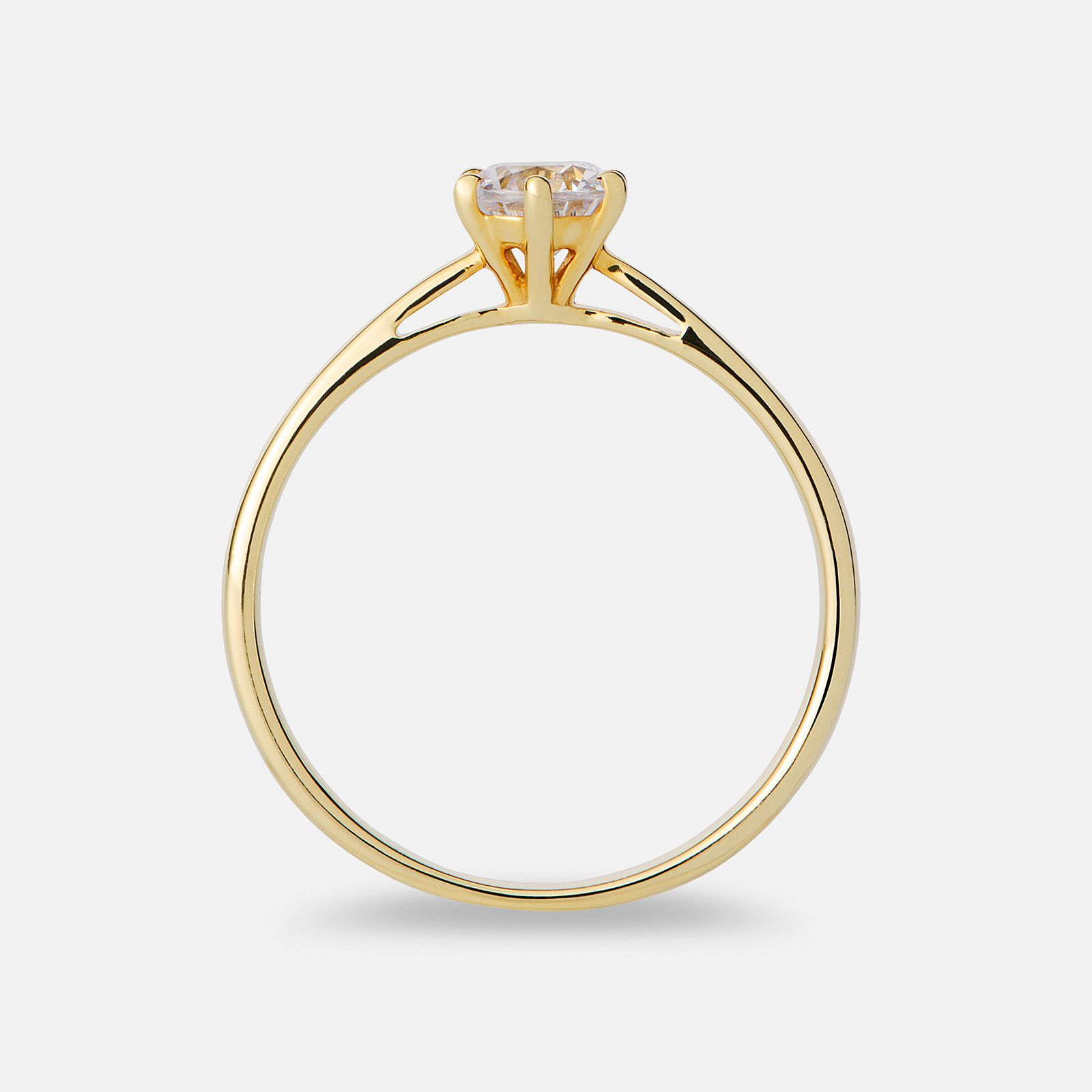Solitärring 18k guld med 0,5 ct labbodlad diamant