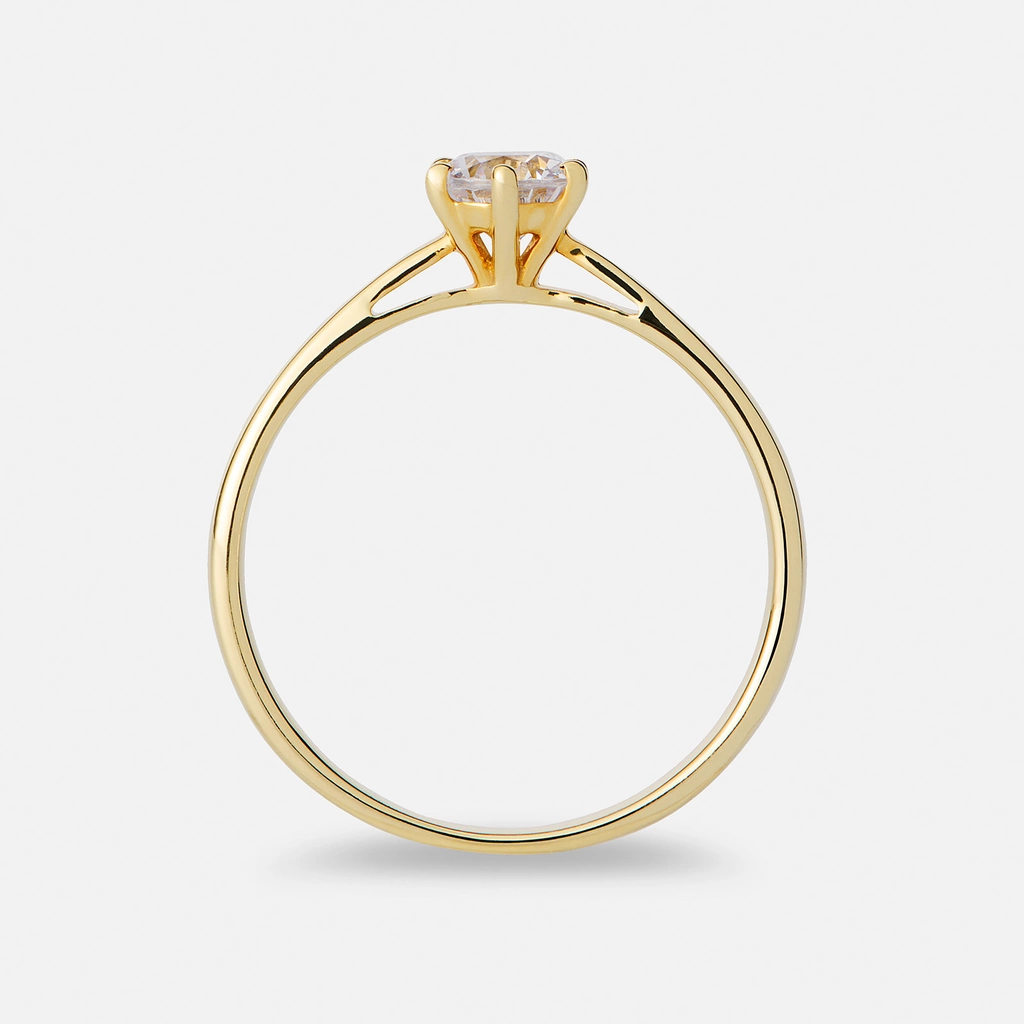 Solitärring 18k guld med 0,5 ct labbodlad diamant - 17,5