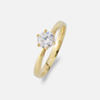 Solitärring 18k guld med 0,7 ct labbodlad diamant - 15,5