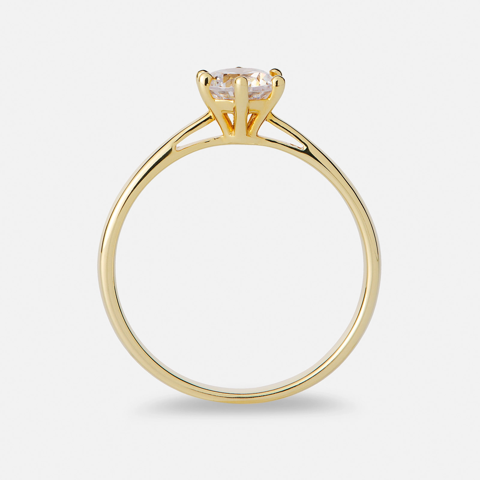 Solitärring 18k guld med 0,7 ct labbodlad diamant