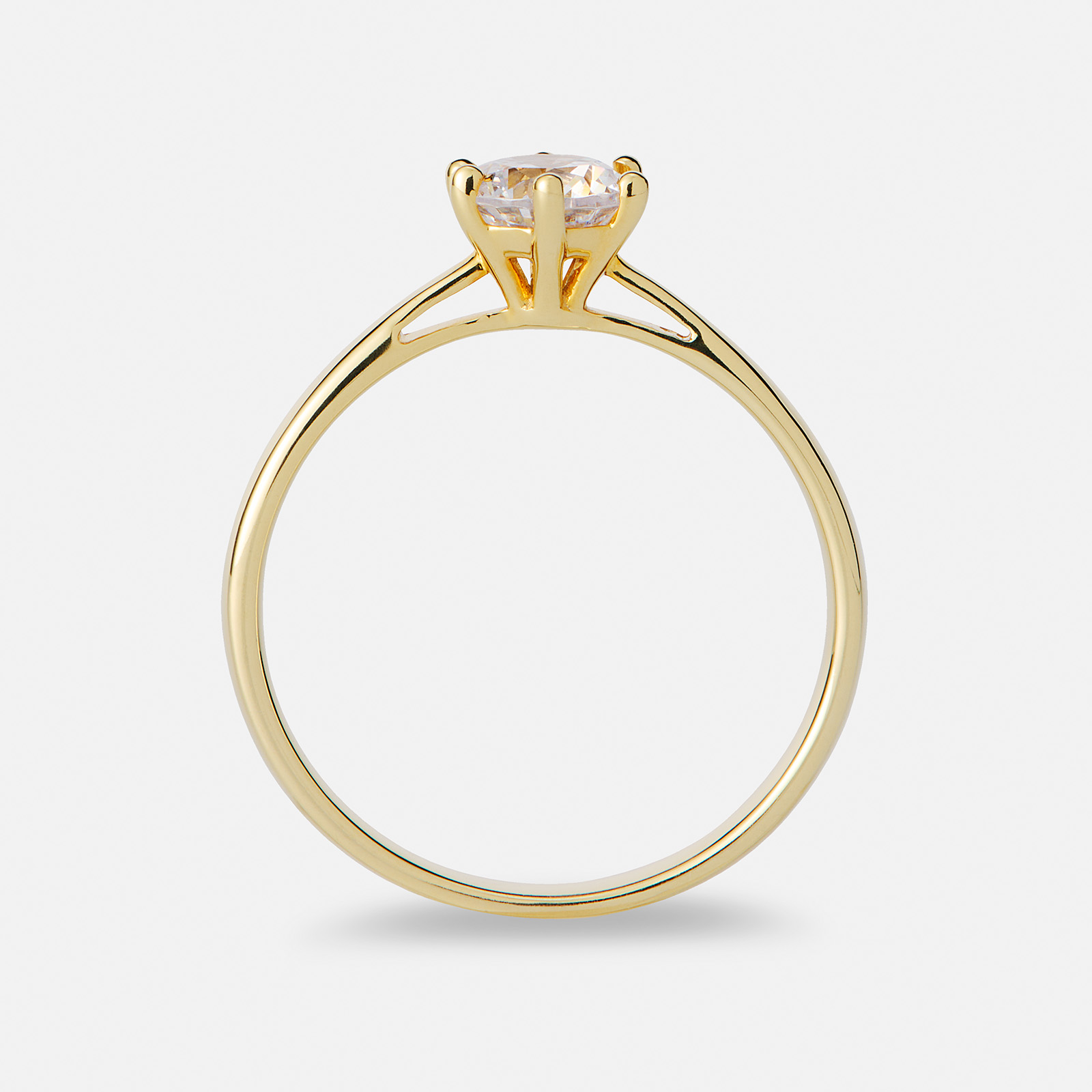 Solitärring 18k guld med 0,7 ct labbodlad diamant - 18