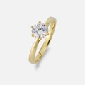 Solitärring 18k guld med 1,0 ct labbodlad diamant - 15,5