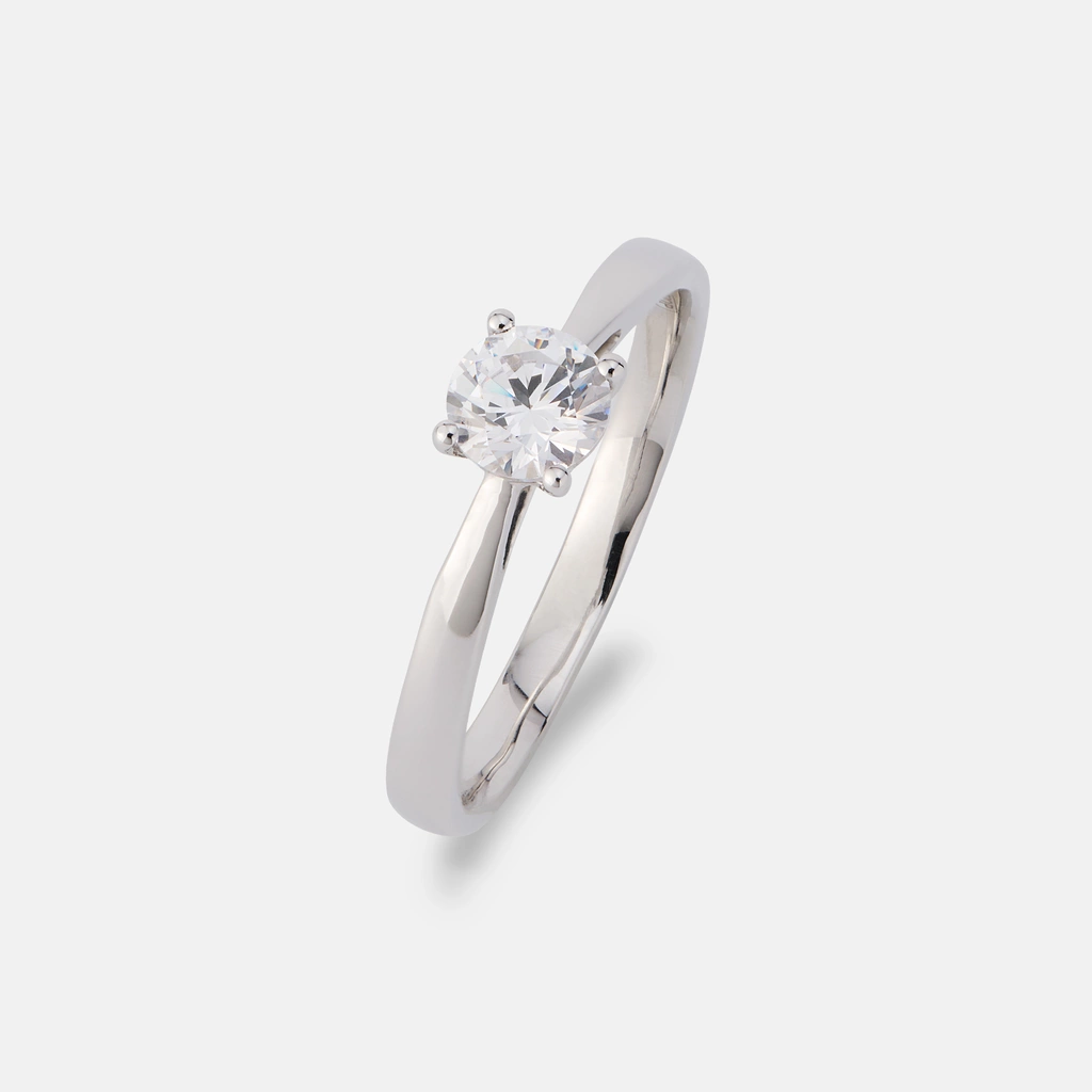 Solitärring 18k vitguld med 0,5 ct labbodlad diamant - 18