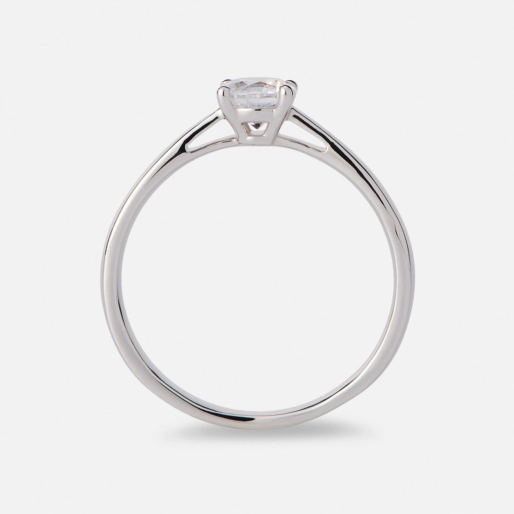 Solitärring 18k vitguld med 0,5 ct labbodlad diamant - 18