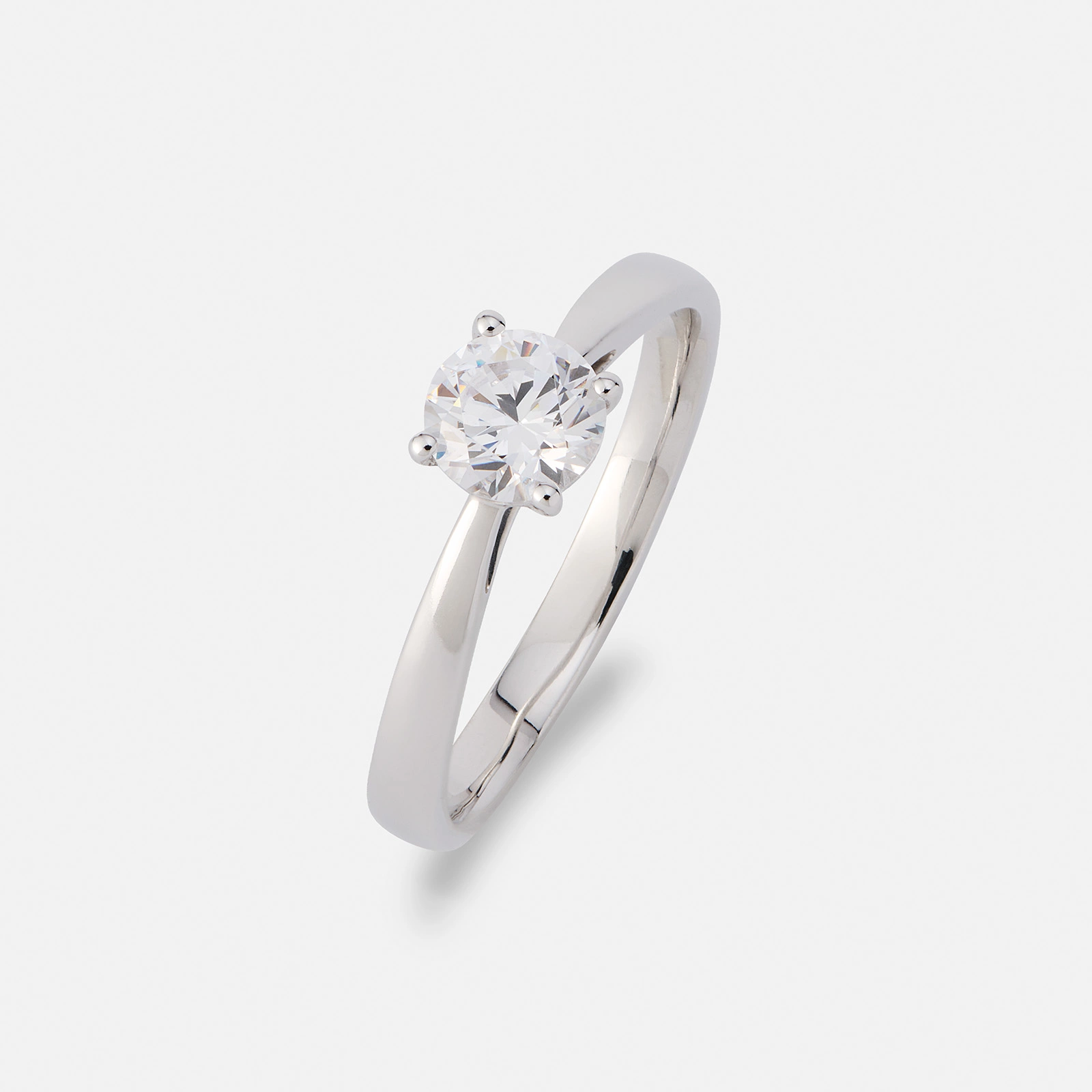 Solitärring 18k vitguld med 0,7 ct labbodlad diamant