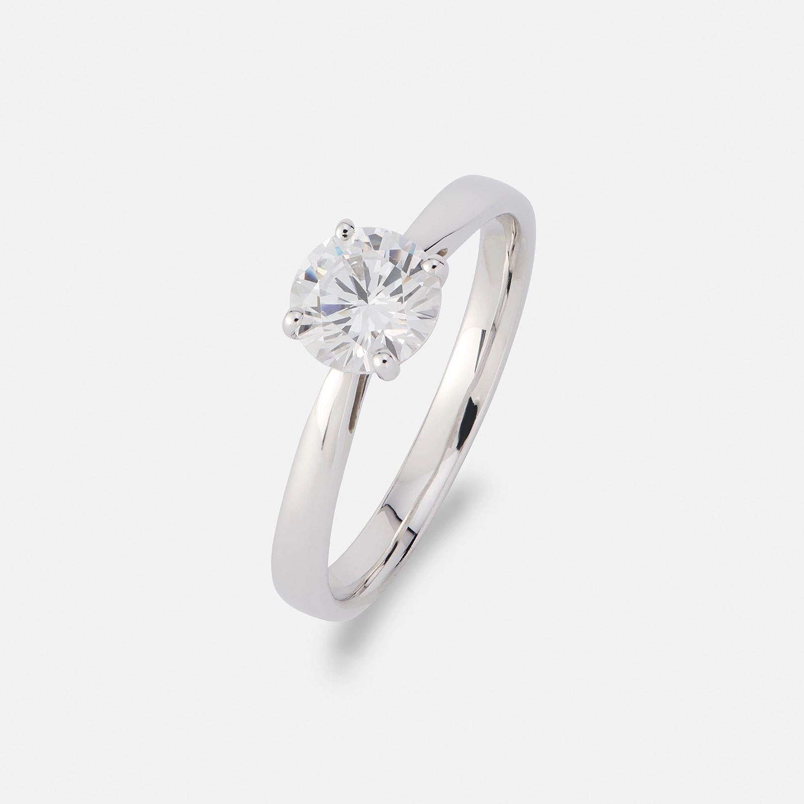 Solitärring 18k vitguld med 1,0 ct labbodlad diamant