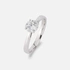 Solitärring 18k vitguld med 1,0 ct labbodlad diamant - 15,5