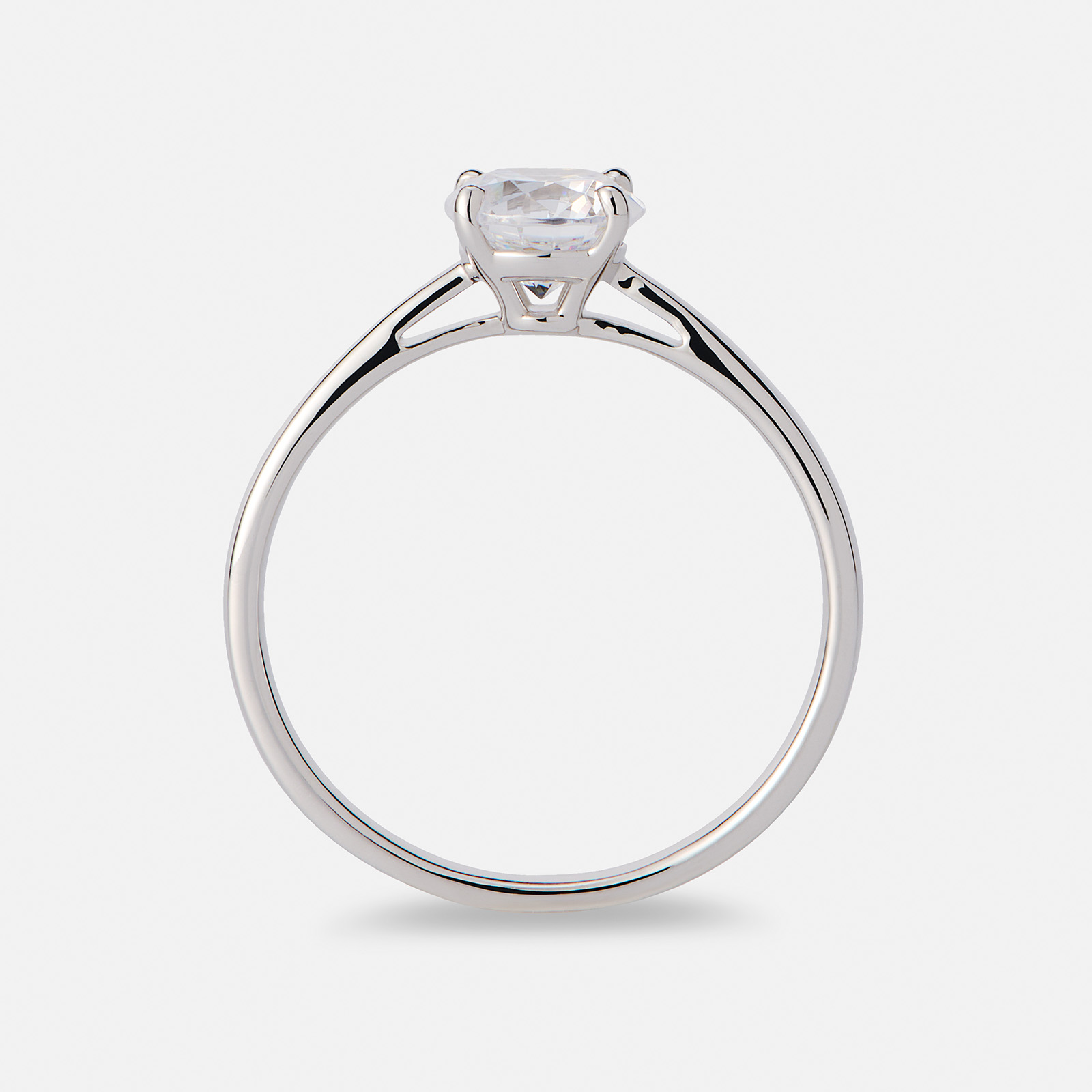 Solitärring 18k vitguld med 1,0 ct labbodlad diamant - 17,5