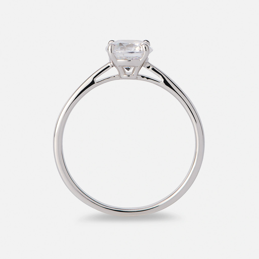 Solitärring 18k vitguld med 1,0 ct labbodlad diamant - 19