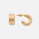 Guldfärgade örhängen, tvåradiga hoops- 14 mm