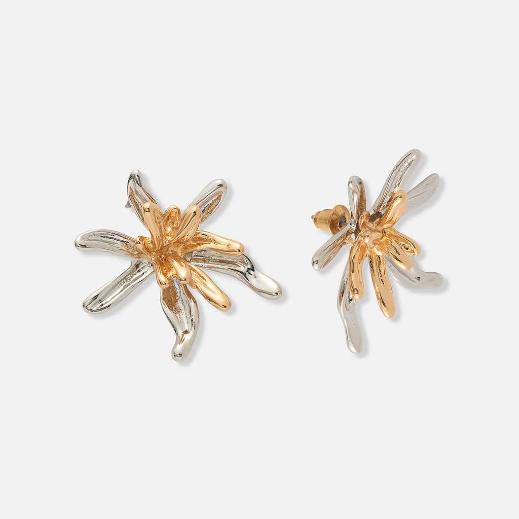 Bicolorfärgade örhängen, sirliga blommor - 30 mm