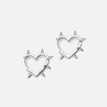 Silverfärgade örhängen, taggiga hjärtan - 20 mm