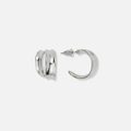 Silverfärgade örhängen, dubbla rader - 18 mm